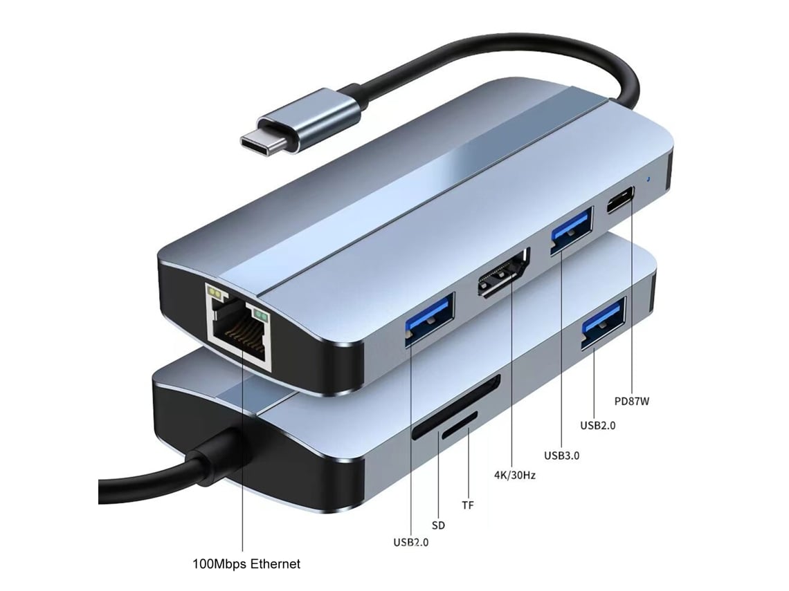 Estación De Acoplamiento Multifunción Usb-c 8 En 1 Con Salida 4k Hub Multipuerto Para Portátiles