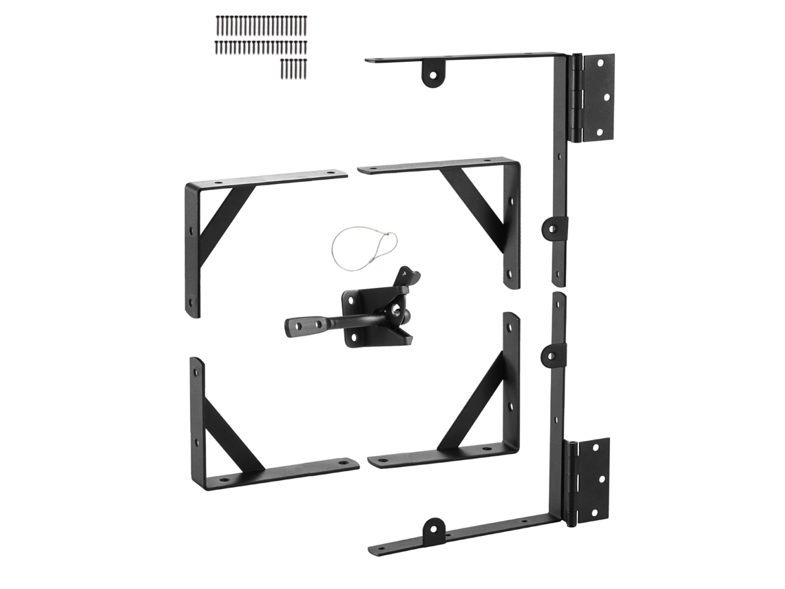 Suporte De Canto Para Portão Succebuy, Kit De Ferragens Para Estrutura Anti Flacidez Para Portão Estável, Ferro (preto)