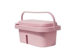 Portapinceles 3 en 1 Eifson con soporte para paleta y mango (rosa claro)