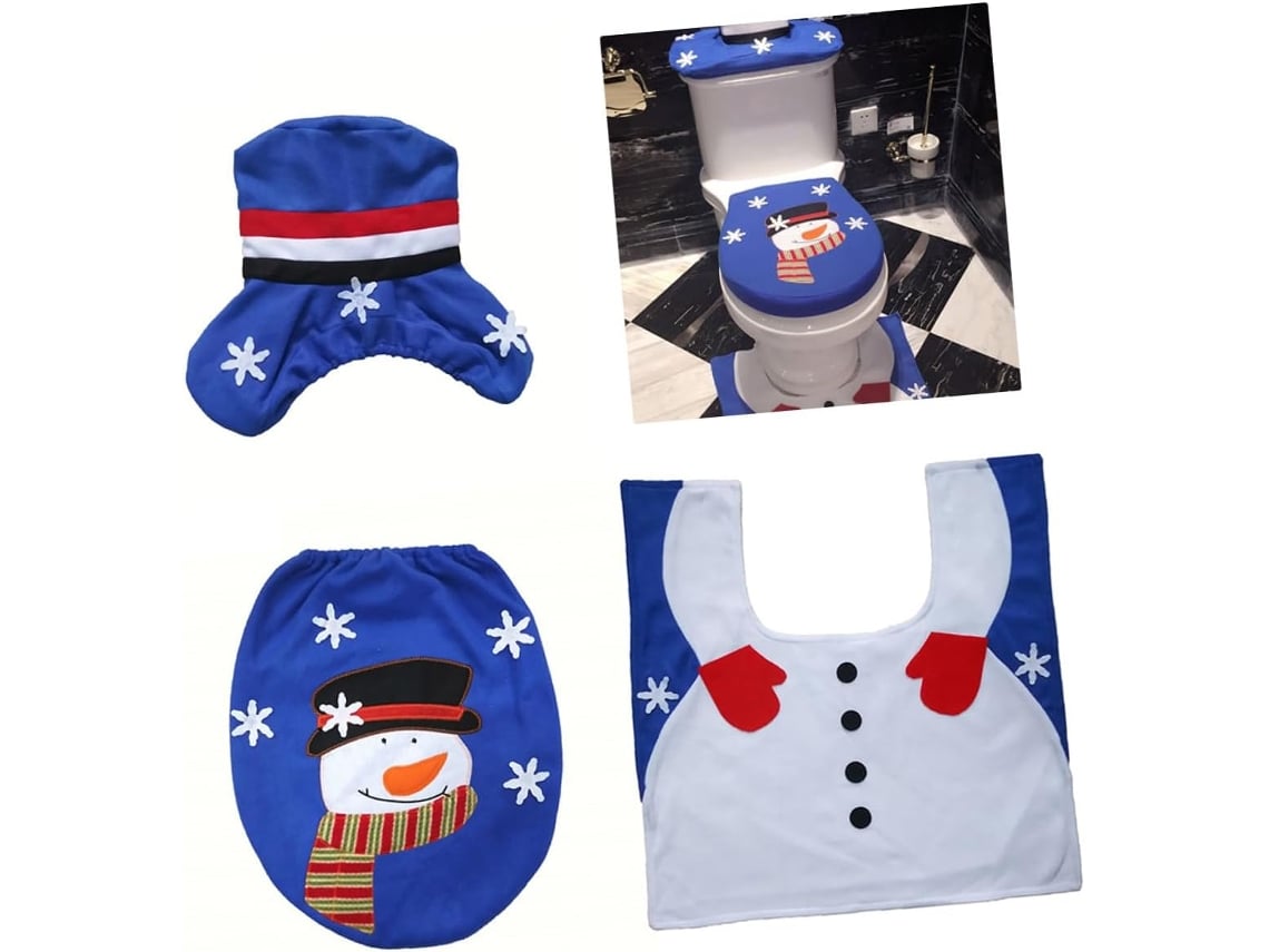 Tapete Para Banheiro Com Estampa De Boneco De Neve E Chapéu, Em Pelúcia Azul, Altamente Absorvente E Fácil De Limpar