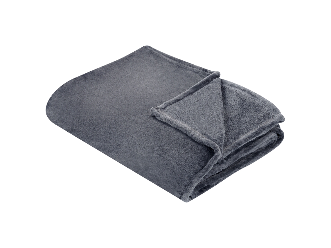 Manta BELIANI Bayburt (220 x 200 x 1 - Poliéster - Gris)