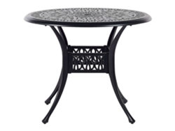 Mesa de comedor para 4 personas BELIANI Ancona de Aluminio Negro 90x90x72