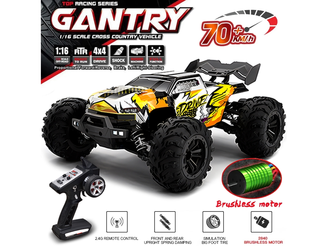 Coche RC 116 sin escobillas, tracción en las cuatro ruedas, alta velocidad 70 km/h, control remoto todoterreno, juguete para adultos y adolescentes. Aeuzwr
