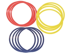Juego de aros planos Megaform: 12 aros de juguete planos para deportes y juegos.