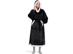 Manta Chrui Sudadera Sherpa Para Adultos, Talla Extra Grande (negra)