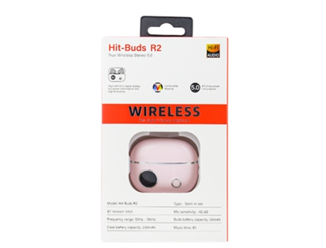 Auriculares Inalámbrico Inalámbrico para Celulares, Hi-Fi R2 Rosa