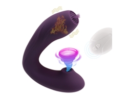 Vibrador de succión para lamer la lengua con control remoto inalámbrico portátil para mujeres (púrpura) YIZHOOD