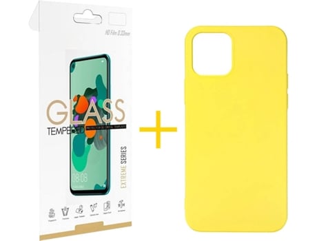 Kit Funda + Protector de Pantalla Apple iPhone 11 Pro SKYHE Liso (Amarillo)