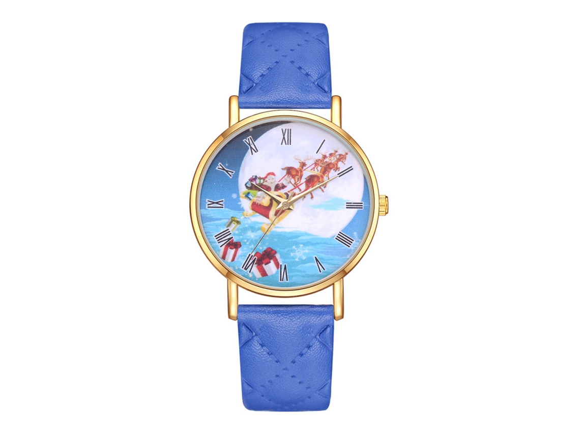 Reloj De Pulsera Vansvar Para Mujer Con Esfera Degradada Y Correa De Piel Sintética Roja.