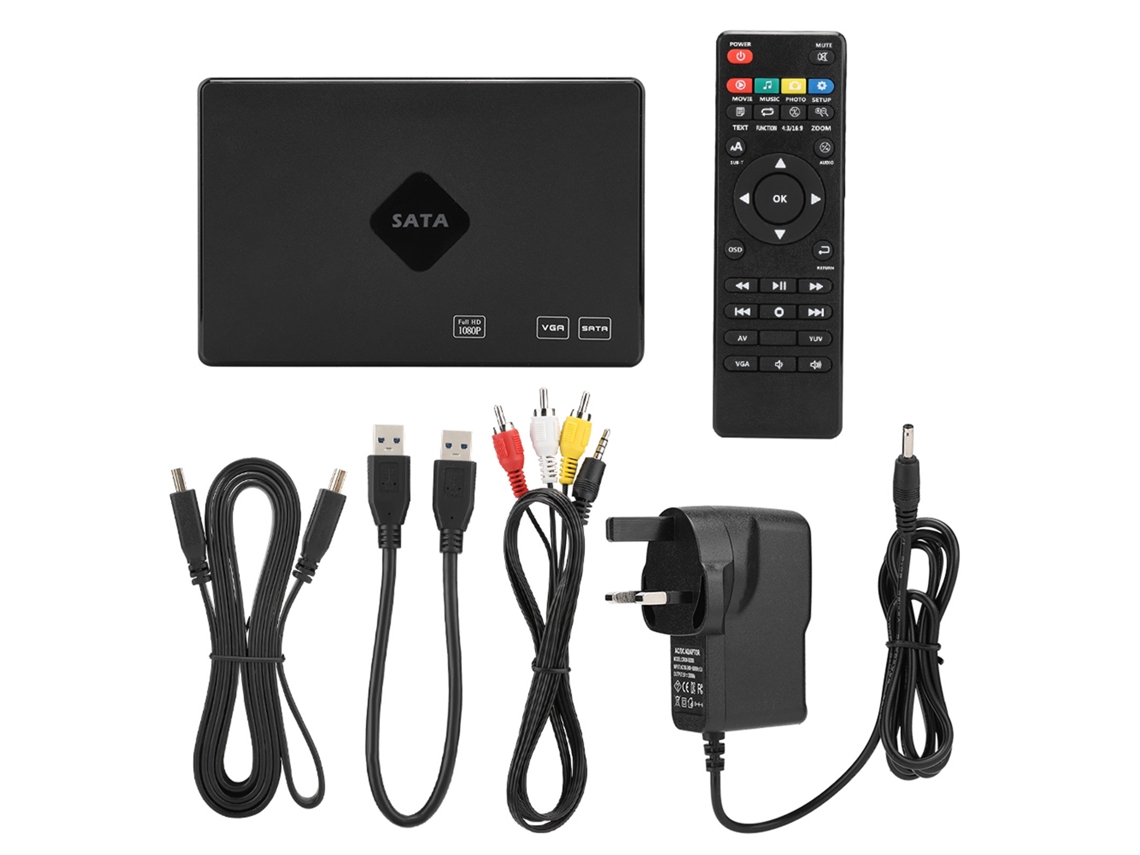 Reproductor multimedia HDD Full HD 1080p con almacenamiento de 160 g