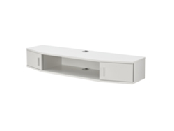 Estantería de pared para TV Tørring de 2 niveles y 2 puertas aglomerado 18 x 110 x 30 cm - Blanco [EN.CASA]