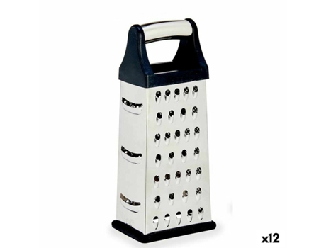Rallador Negro Plateado Acero Inoxidable ABS TPR 9,5x21,5x6,7 cm (12 Unidades)