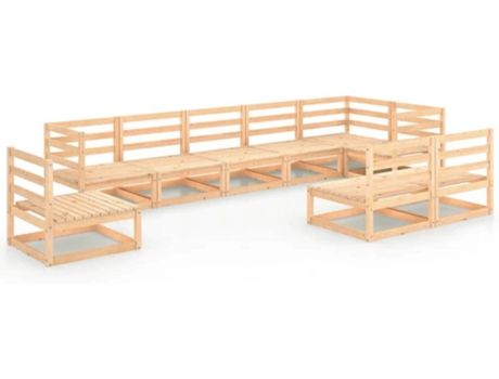 Conjunto 9 de muebles de jardín VIDAXL madera maciza de pino