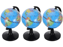 Juego De 3 Globos Terráqueos Educativos Bilingües Para El Hogar Y La Escuela Con Base Estable De Abs Y Pvc.