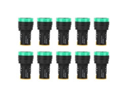 10 Unidades De Lámparas Indicadoras Led Ad16-22d/s De 22 Mm Y 110 V Con Carcasa De Policarbonato Ignífugo