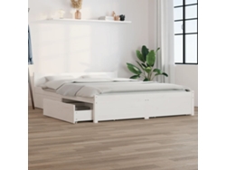 Estructura De Cama Con Cajones Blanco 140x190 Cm