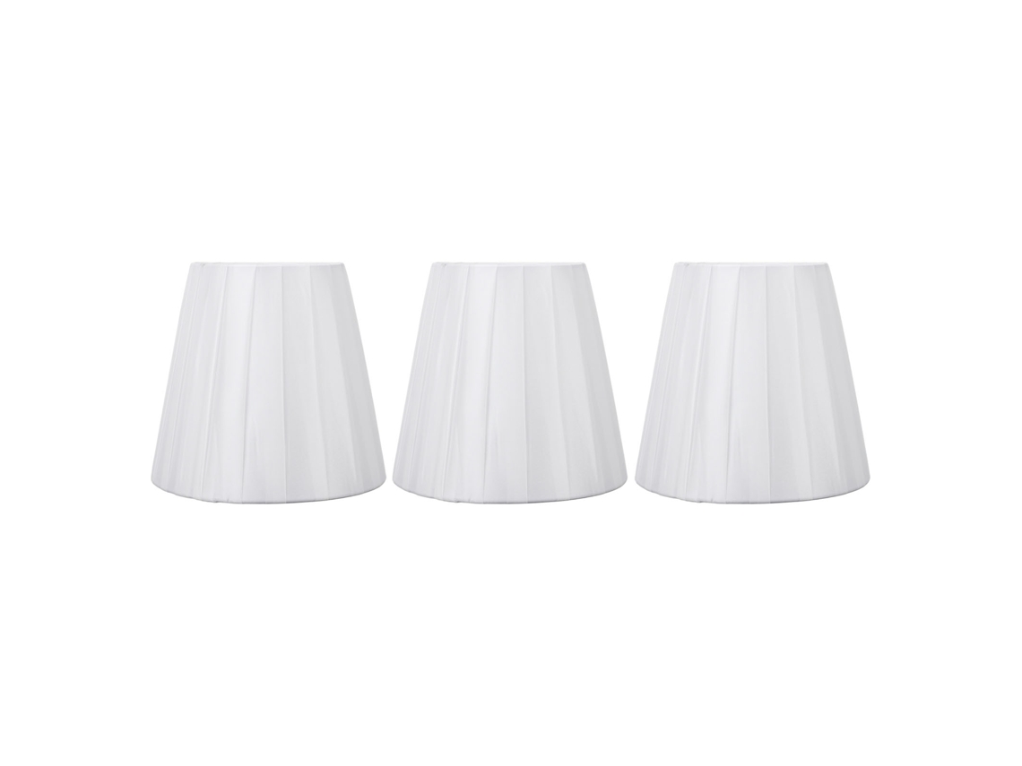 Rebe-3pcs Abat-jour En Tissu Plissé Clip-on Pour Lampe De Table Mural E14 Chandelier Salle De Vie Chambre