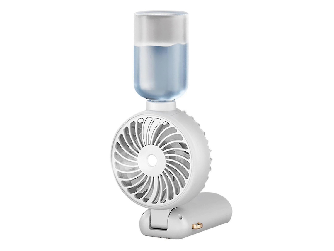 Mini ventilador portátil de mano con pantalla digital y pulverizador plegable USB