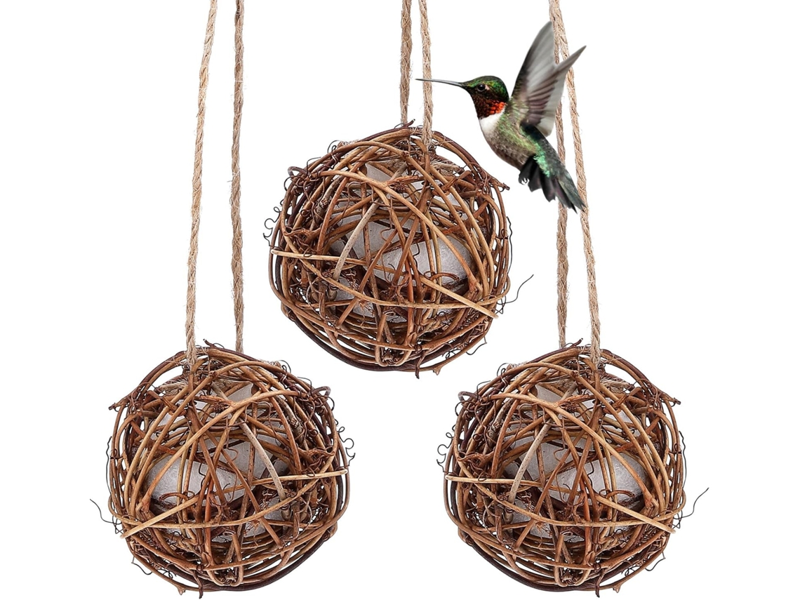 3 Piezas De Material Para Nidos De Colibríes Y Algodón Marrón. Promueve El Cuidado Ético De Las Aves Y Es Ideal Como