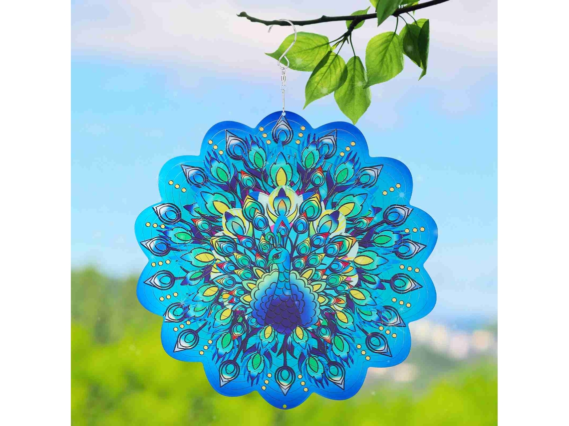 Molino de viento colgante 3D de acero inoxidable con forma de colibrí, esculturas de viento de 30 cm para decoración de interiores y exteriores.