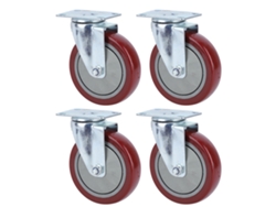 Carrito para muebles de PU con 4 ruedas giratorias de 360°, 5 pulgadas, 250 lb