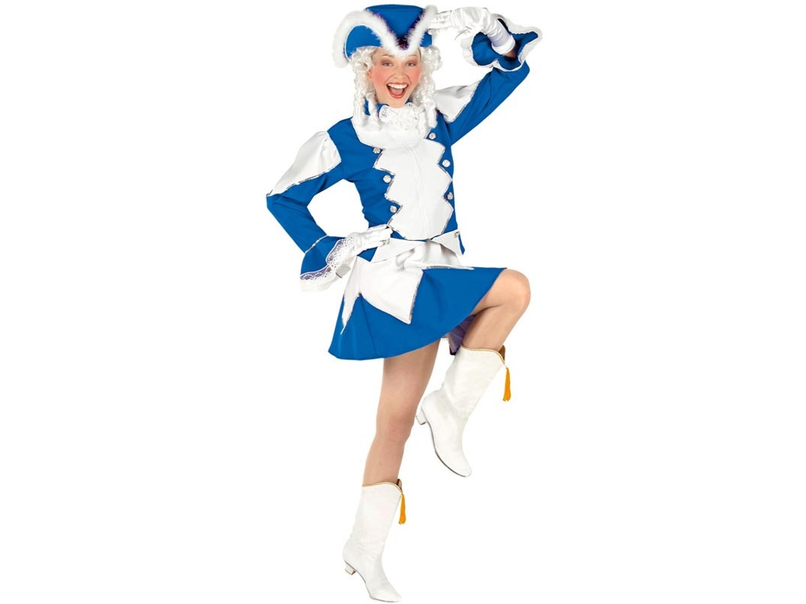 Disfraz de Majorette azul y blanco con Sombrero para mujer