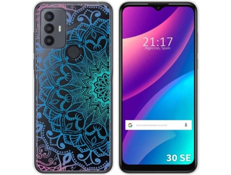 Carcasa para TCL 30 SE TUMUNDOSMARTPHONE Dibujos Transparente Mandala Multicolor