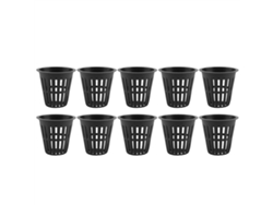 10 Cestas Hidropónicas De Plástico Seguras Y Duraderas Para Cultivo En Jardín Y Balcón - Negro