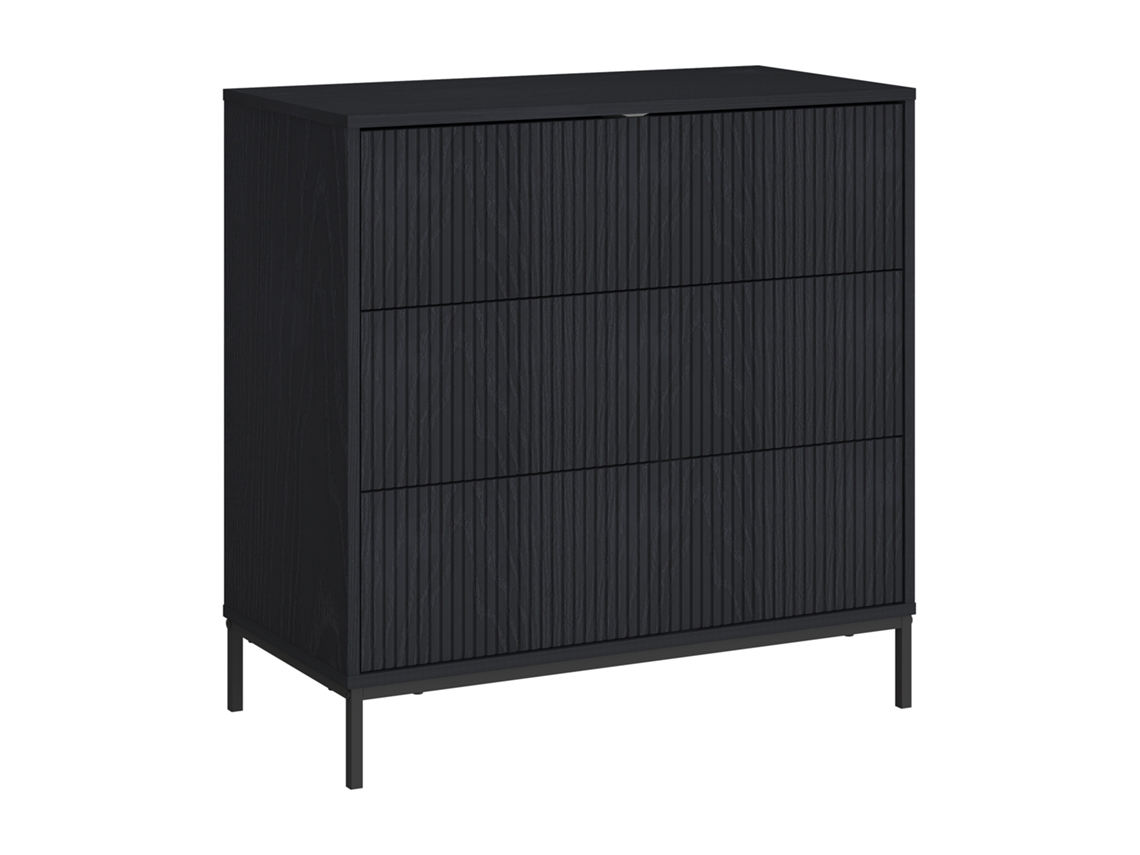 Cajonera Nykapin Con 3 Cajones Mdf 80x80x40cm - Negro en.casa