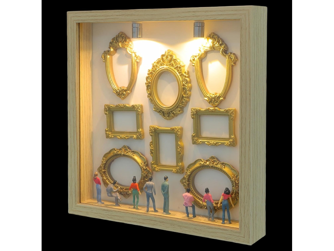 Marco Fotos Miniatura Color Caqui Madera Plástico 21 6 3 5 Diseño Elegante Compacto Decoración Hogar Regalos