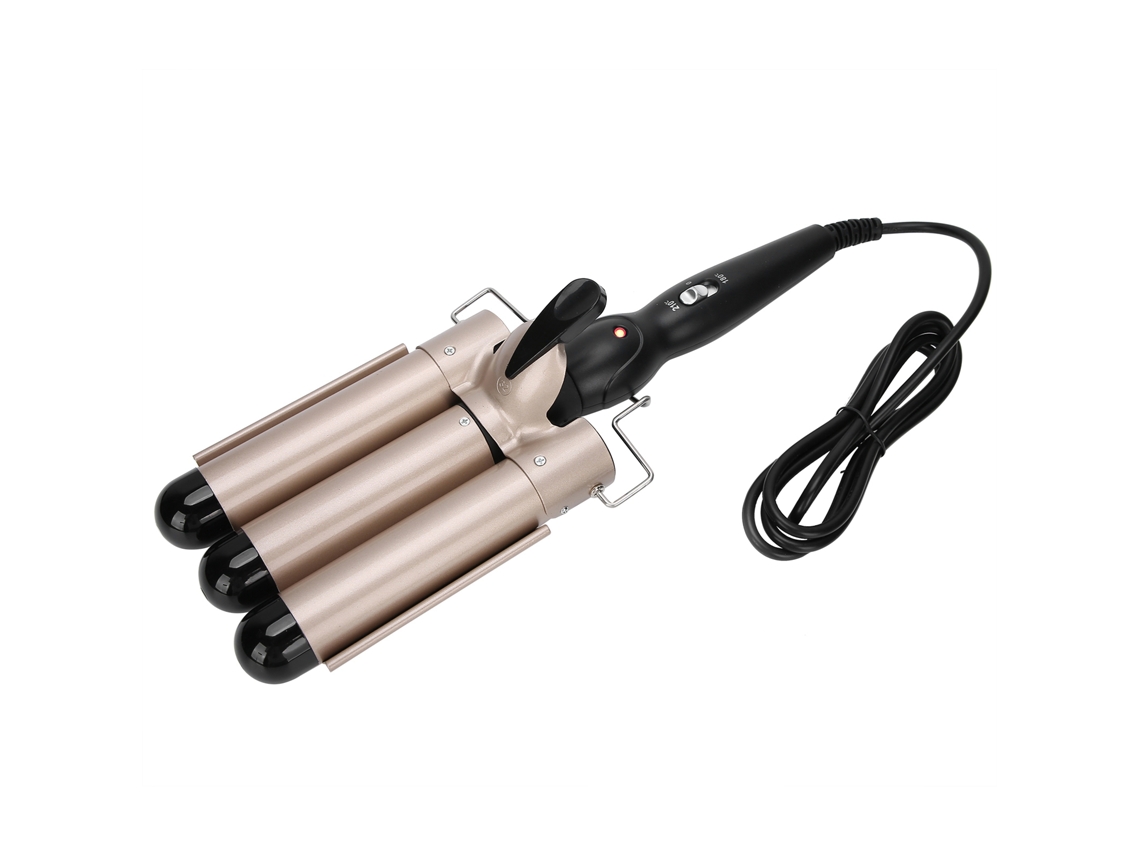 Ferro De Curl 3 Barris Ajustável Com Ceramica Íons Negativos Para Cabelo Ondulado Seco E Molhado 180-210°c