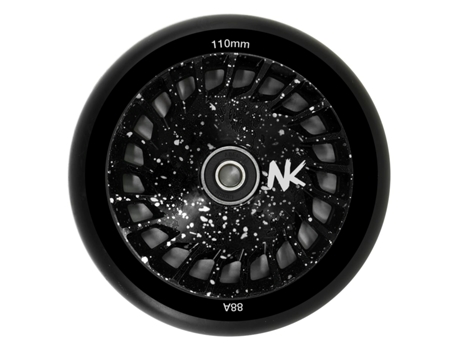 Rueda Black Hole Nokaic 110mm para Patinete Freestyle, Goma y Núcleo negros, Core de Disco Diseño Agujero Negro