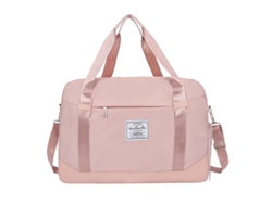 (Rosa) Bolsa de viaje portátil, ideal para entrenamientos y actividades físicas, con compartimentos para artículos secos y mojados, muy práctica.