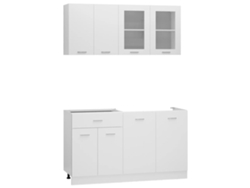 Conjunto 4 de muebles de cocina VIDAXL madera de ingeniería blanco