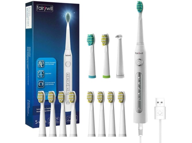 Cepillo de Dientes Eléctrico FAIRYWILL 507 Blanco + FW-05