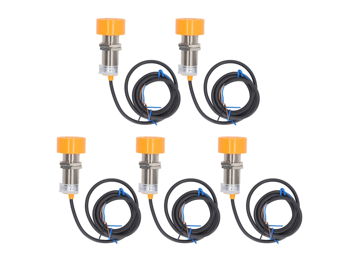 5pcs Sensor De Proximidad Redondo Pnp Normalmente Abierto 6-36vdc Para Detección De Distancia