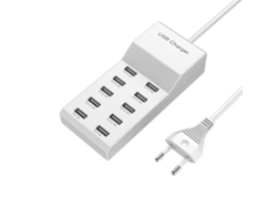 Estação De Carregamento Usb 10 Portas 50w Portátil Carregador Rápido Para Dispositivos Múltiplos Smartphones Tablets