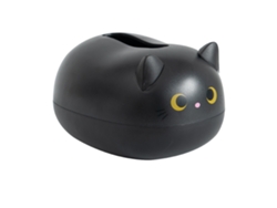 Dispensador Multifuncional De Toallas De Papel De Plástico, Diseño De Gato, Antideslizante, Negro.