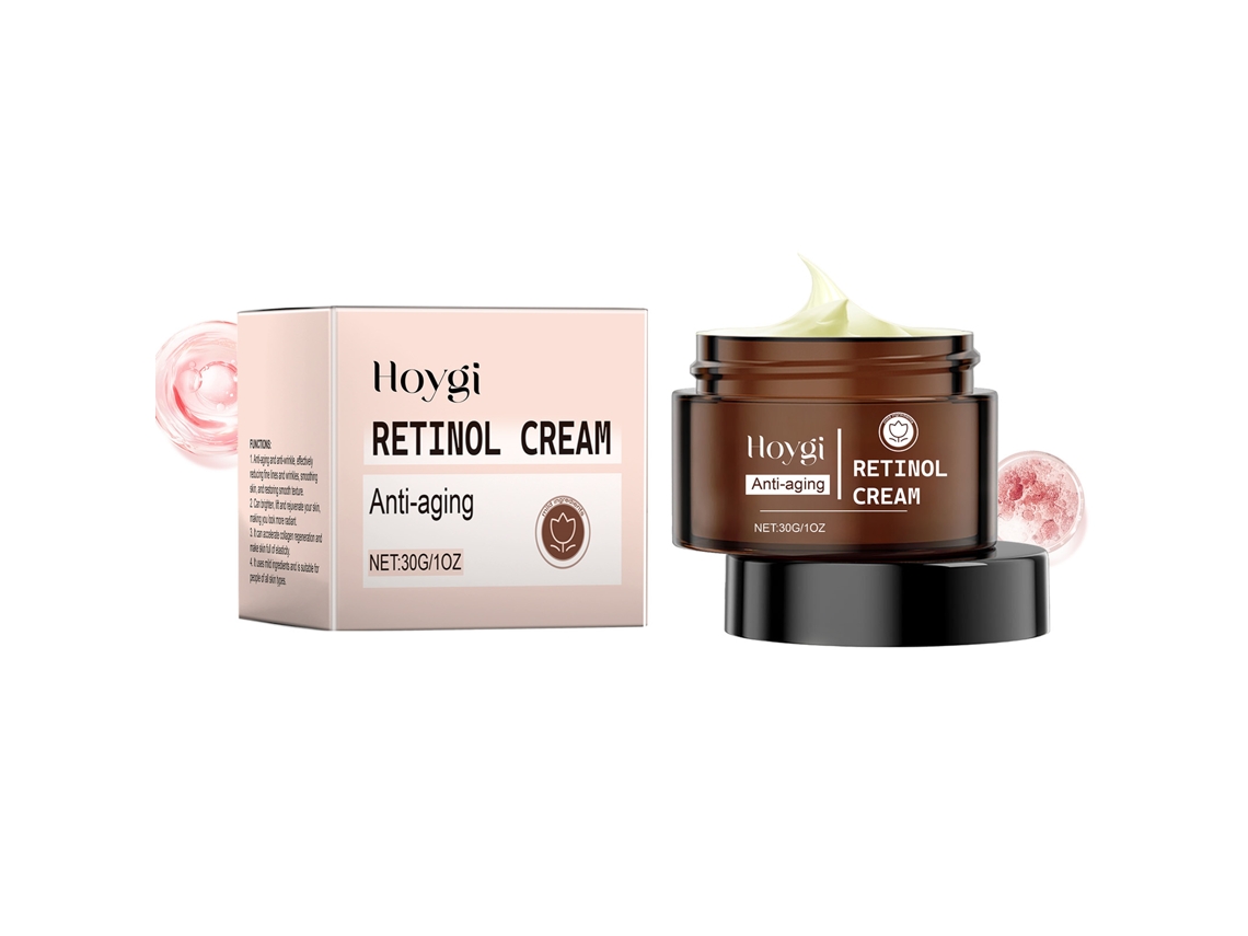 Crema antiedad con retinol y efecto reafirmante.