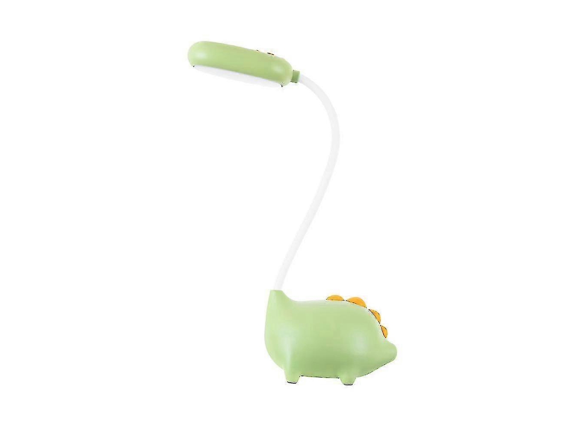 Lámpara de escritorio táctil USB Rebe Flexible Dinosaur, 3 temperaturas de color ajustables, protección ocular para oficina y lectura - Verde