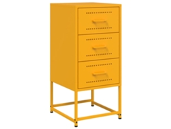 Maison Exclusive - Mesita De Noche Acero Amarillo Mostaza 36x39x78 Cm