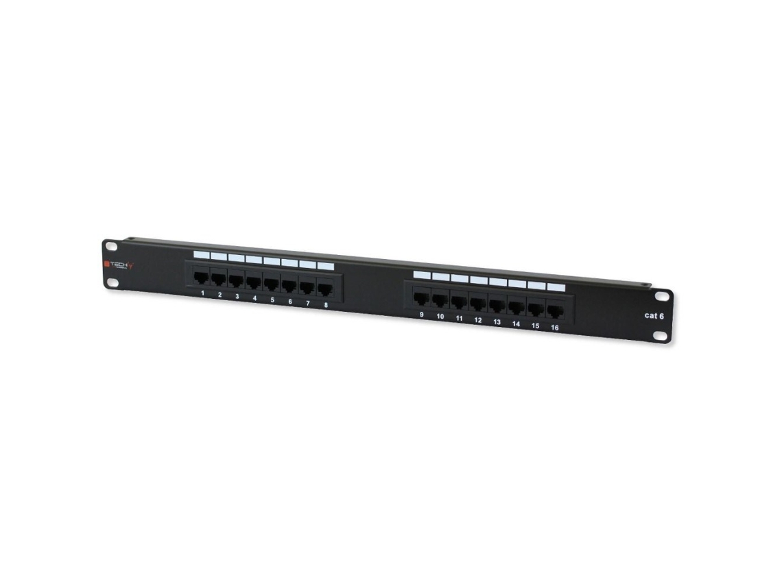 Panel de conexión UTP de 16 puertos RJ45 Cat.6 I Pp 16 Ru C6t Techly