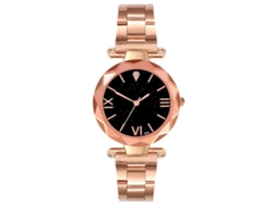 Reloj De Pulsera De Cuarzo Para Mujer Zhoulianfa Con Números Romanos Y Brazalete De Acero Color Oro Rosa.