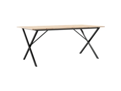 Mesa de comedor con estructura en forma de X, 180x90x75cm, pino y acero, MAISON EXCLUSIVE