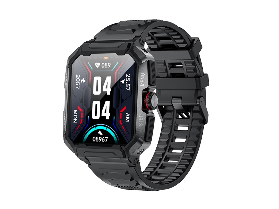 Smartwatch YIZHOOD AK47 1.85 inch Llamada Bluetooth IP68 Impermeable Monitor de Salud 100+ Modos Deportivos 400mAh (Android e IOS - Negro)