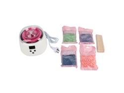Kit de depilación con cera caliente, cera dura, 4 sobres, para piernas y rostro, enchufe de 100-240 V.
