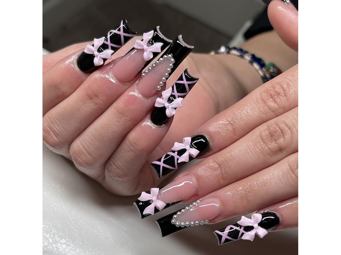 Uñas postizas con forma de ataúd de SFUSHOS
