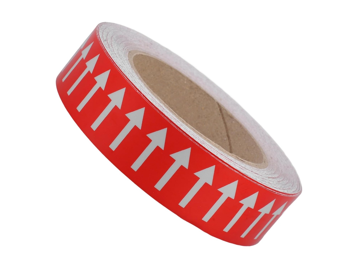 Pegatinas Reflectantes Con Forma De Flecha Para Tuberías, 30 Mm X 20 M, Color Rojo Y Blanco.