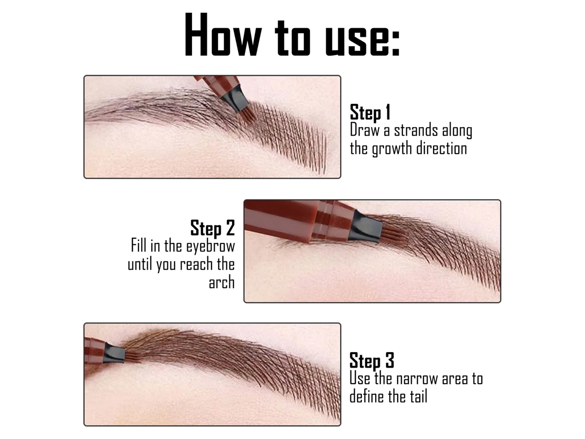 Lápiz De Cejas Eelhoe De Cuatro Puntas Impermeable Para Cejas Naturales Y Duraderas