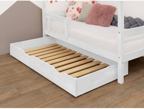 Cajón para Cama BENLEMI Buddy (Blanco - Madera - 90x170x22 cm)